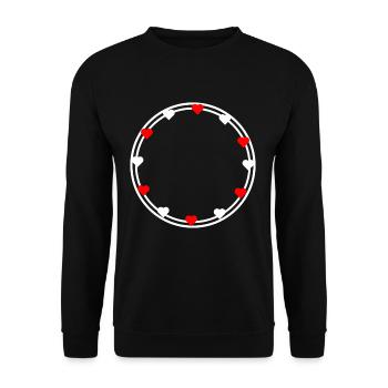 Hearts in round frame decoration Circular - Unisex Sweatshirt - black - Front - Alina (178cm) & Michal (187cm)