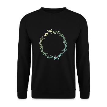 Cadre pour chasseurs avec ligne de décoration florale - Sweat-shirt Unisexe - noir - Devant - Alina (178cm) & Michal (187cm)