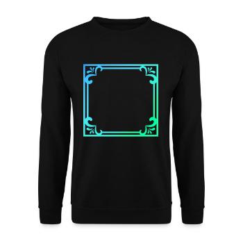 Cadre bleu avec cadeau d’ornements - Sweat-shirt Unisexe - noir - Devant - Alina (178cm) & Michal (187cm)