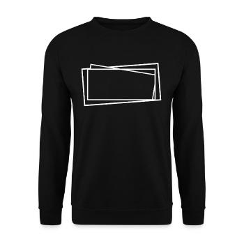 Lignes carrées blanches Contours Cadres - Sweat-shirt Unisexe - noir - Devant - Alina (178cm) & Michal (187cm)
