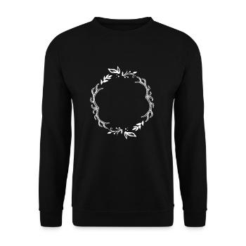 Frame for hunters with flower decoration line - Unisex Sweatshirt - black - Front - Alina (178cm) & Michal (187cm)