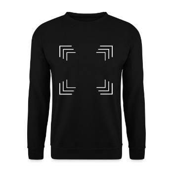 Corners frame in white - Unisex Sweatshirt - black - Front - Alina (178cm) & Michal (187cm)