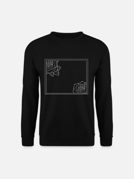 Rectangular frame with roses - Unisex Sweatshirt - black