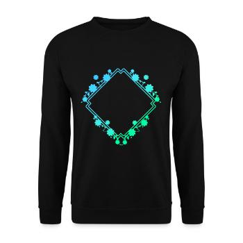 Cadre de motif floral avec lignes de traits - Sweat-shirt Unisexe - noir - Devant - Alina (178cm) & Michal (187cm)