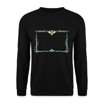 Cadre rectangulaire coloré avec ornements - Sweat-shirt Unisexe - noir - Devant - Alina (178cm) & Michal (187cm)