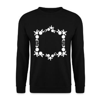Ornements de fleurs Cadre Texte de base - Sweat-shirt Unisexe - noir - Devant - Alina (178cm) & Michal (187cm)