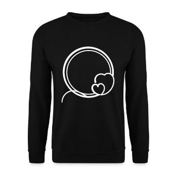 Heart Round Frame Circular Decoration - Unisex Sweatshirt - black - Front - Alina (178cm) & Michal (187cm)