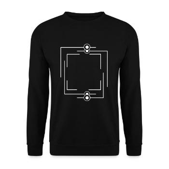 Lignes épaisses Traits fins Cadres - Sweat-shirt Unisexe - noir - Devant - Alina (178cm) & Michal (187cm)