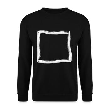 Lignes de cadre de contour de pinceau blanc - Sweat-shirt Unisexe - noir - Devant - Alina (178cm) & Michal (187cm)