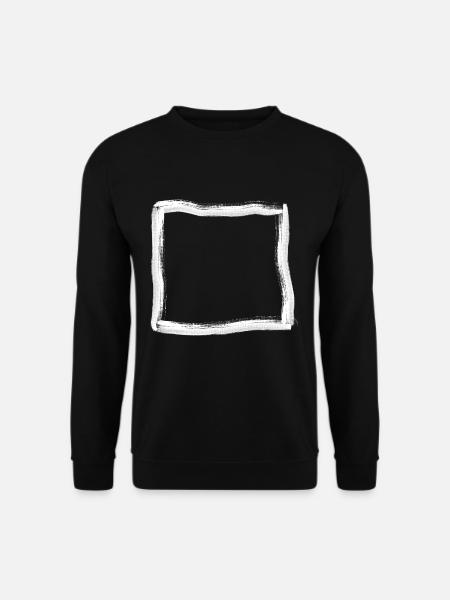 White Brush Stroke Frame Lines - Unisex Sweatshirt - black
