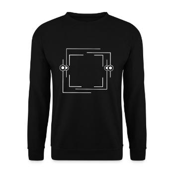 Bordure blanche Ligne de tiret Texte de base - Sweat-shirt Unisexe - noir - Devant - Alina (178cm) & Michal (187cm)