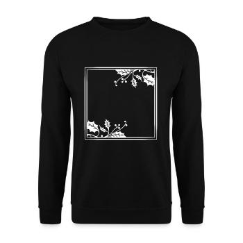 Cadre blanc laurier feuille Noël - Sweat-shirt Unisexe - noir - Devant - Alina (178cm) & Michal (187cm)