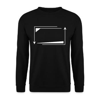 Cadre de flèche Blanc Rectangulaire Forme Décoration - Sweat-shirt Unisexe - noir - Devant - Alina (178cm) & Michal (187cm)