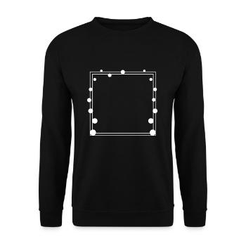 Gepunkteter Rahmen Quadratisch weiß - Unisex Pullover - Schwarz - Vorne - Alina (178cm) & Michal (187cm)
