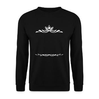 Frame divider with ornaments decoration white - Unisex Sweatshirt - black - Front - Alina (178cm) & Michal (187cm)