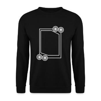 Cool long frame in white decoration - Unisex Sweatshirt - black - Front - Alina (178cm) & Michal (187cm)