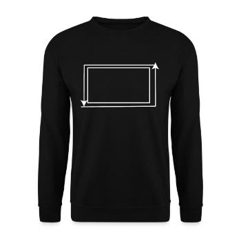 White Arrow Frame Rectangular - Unisex Sweatshirt - black - Front - Alina (178cm) & Michal (187cm)