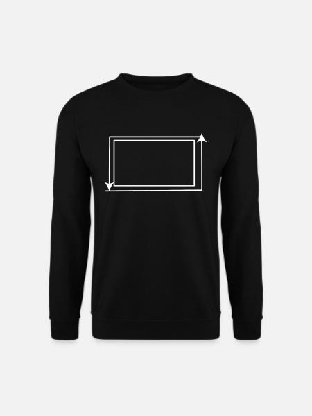 White Arrow Frame Rectangular - Unisex Sweatshirt - black