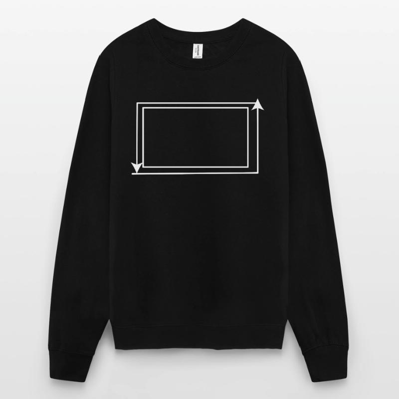 White Arrow Frame Rectangular Unisex Sweatshirt