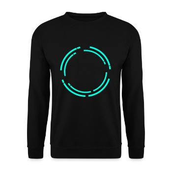Türkis Kreisförmiger Rahmen für Nerds - Unisex Pullover - Schwarz - Vorne - Alina (178cm) & Michal (187cm)