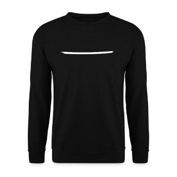 Weißer Pinselstrich gebogen geschwungen - Unisex Pullover - Schwarz - Vorne - Alina (178cm) & Michal (187cm)
