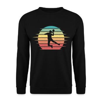 Handball player Handball player Women Handball - Unisex Sweatshirt - black - Front - Alina (178cm) & Michal (187cm)
