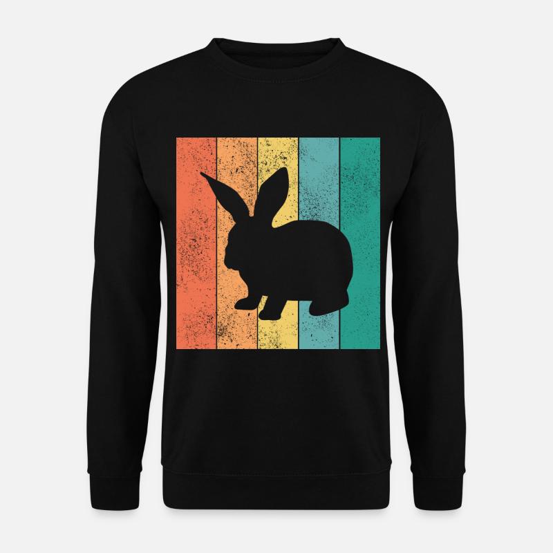 Hase Hasen Retro Kaninchen Osterhase Geschernk - Unisex Pullover - Schwarz