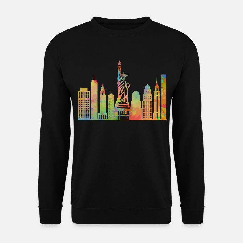 New York City Freiheitsstatue Manhattan Skyline - Unisex Pullover - Schwarz
