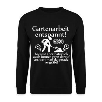 Gartenarbeit entspannt ... - Unisex Pullover - Schwarz - Vorne - Alina (178cm) & Michal (187cm)