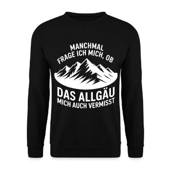 Je me demande si l’Allgäu ne me manque pas ! - Sweat-shirt Unisexe - noir - Devant - Alina (178cm) & Michal (187cm)