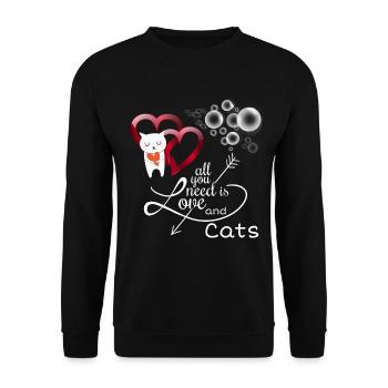 Cat friends, cat saying - Unisex Sweatshirt - black - Front - Alina (178cm) & Michal (187cm)