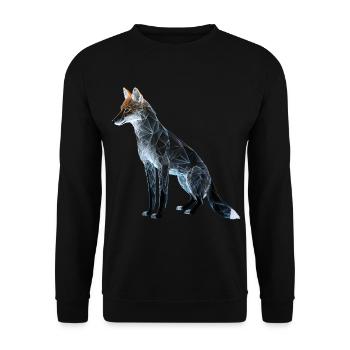 Fox Fox Motif Animals Gift Art Animal Motif - Unisex Sweatshirt - black - Front - Alina (178cm) & Michal (187cm)