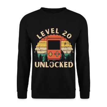 Level 20 Unlocked - Sweat-shirt Unisexe - noir - Devant - Alina (178cm) & Michal (187cm)