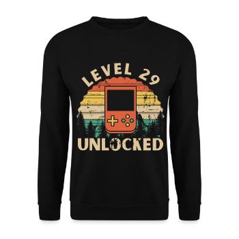 Level 29 Unlocked - Unisex Sweatshirt - black - Front - Alina (178cm) & Michal (187cm)