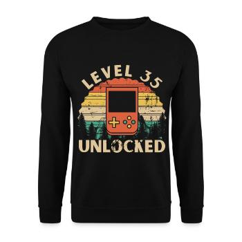 Level 35 Unlocked - Sweat-shirt Unisexe - noir - Devant - Alina (178cm) & Michal (187cm)