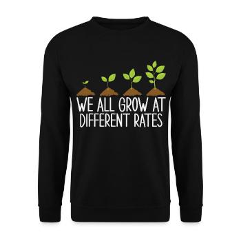 We All Grow At Different Rates - Unisex Sweatshirt - black - Front - Alina (178cm) & Michal (187cm)