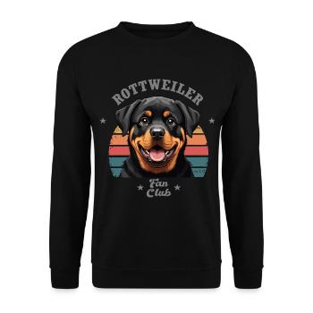Rottweiler fan club Tshirt drôle - Sweat-shirt Unisexe - noir - Devant - Alina (178cm) & Michal (187cm)