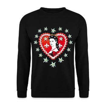 Cœur de pain d’épice belle impératrice Elisabeth Portrait 63 - Sweat-shirt Unisexe - noir - Devant - Alina (178cm) & Michal (187cm)