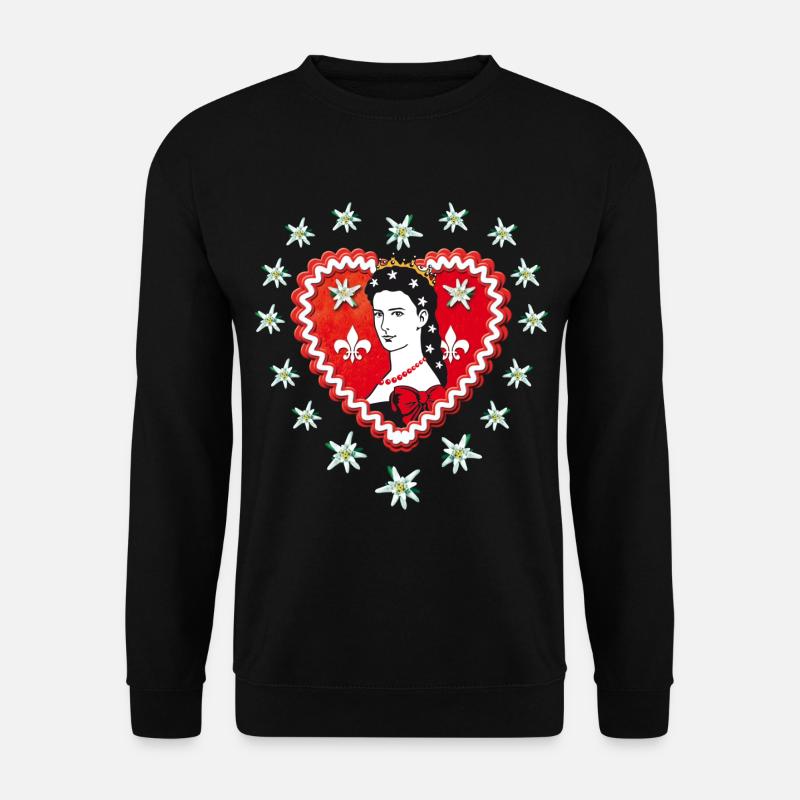 Lebkuchenherz schöne Kaiserin Elisabeth Porträt 63 - Unisex Pullover - Schwarz