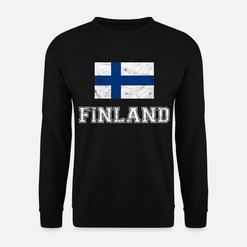 Finnland Flagge Helsinki Suomi Geschenk - Unisex Pullover - Schwarz