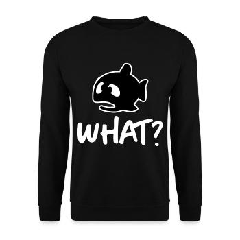 What? Fish Cartoon - Unisex Sweatshirt - black - Front - Alina (178cm) & Michal (187cm)