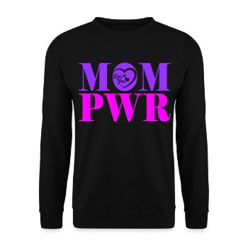 Mompower starke Mutter | Farbe änderbar - Unisex Pullover - Schwarz - Vorne - Alina (178cm) & Michal (187cm)