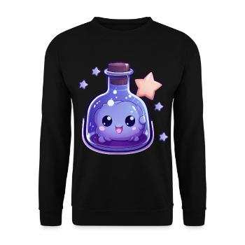 Cute Kawaii Potion - Unisex Sweatshirt - black - Front - Alina (178cm) & Michal (187cm)