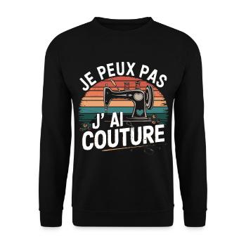 Sewing, my passion - authentic vintage look - Unisex Sweatshirt - black - Front - Alina (178cm) & Michal (187cm)