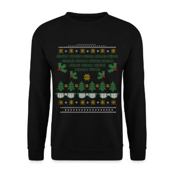 Weihnachten Ugly Sweater Nerd Programmierer - Unisex Pullover - Schwarz - Vorne - Alina (178cm) & Michal (187cm)