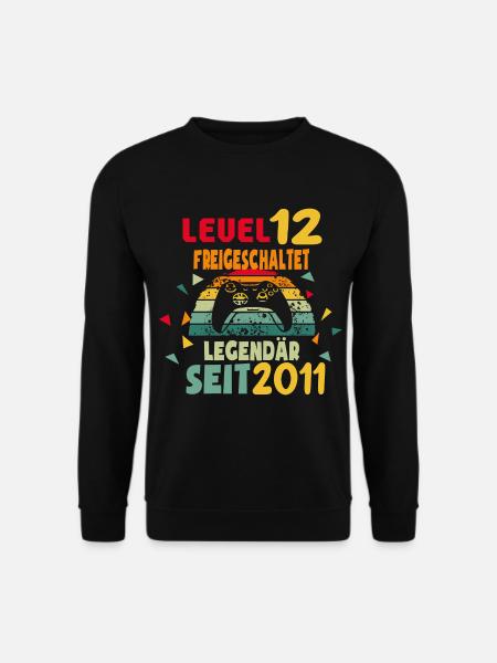 12. Geburtstag Kinder Gaming Gamer Zocker Geschenk - Unisex Pullover - Schwarz