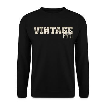 Vintage 1971 Original 1971 Retro 1971 Gift 1971 - Unisex Sweatshirt - black - Front - Alina (178cm) & Michal (187cm)