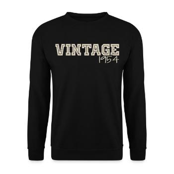Jahrgang 1954 Original 1954 Retro 1954 Geschenk 1954 - Unisex Pullover - Schwarz - Vorne - Alina (178cm) & Michal (187cm)