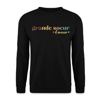 Grande soeur d' amour cadeau pour grande soeur - Sweat-shirt Unisexe - noir - Devant - Alina (178cm) & Michal (187cm)