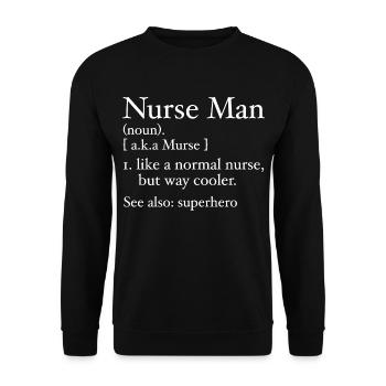 Funny Nurse Man Definition - Sweat-shirt Unisexe - noir - Devant - Alina (178cm) & Michal (187cm)